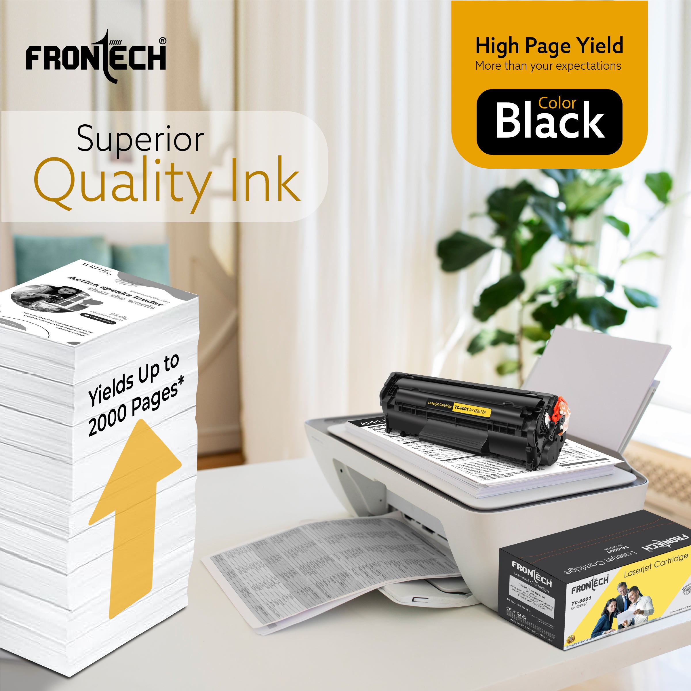Frontech Q2612A Toner Cartridge | Compatible with HP LaserJet 1010-3050 Series (TC-0001) Frontech Q2612A Toner Cartridge | Compatible with HP LaserJet 1010-3050 Series (TC-0001)